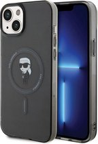 Karl Lagerfeld iPhone 15 Plus Hardcase hoesje – Ikonik Monogram – Zwart