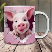 Mug avec cochon en 3D - Mug avec texte - Cadeau anniversaire - Cadeau Saint Valentin femme - Tasse à café - Cadeaux rigolos - Cadeau pour homme - Cadeau homme - Cadeau femme - Mugs et tasses - Cadeau Vaderdag ou fête des mères - Cadeau anniversaire