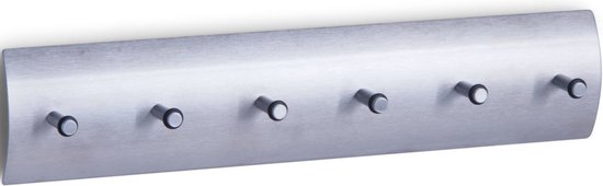 Sleutelrek zilver voor 6 sleutels 34 cm - Zeller - Huisbenodigdheden - Sleutels ophangen - Sleutelrekjes - Decoratief sleutelrek