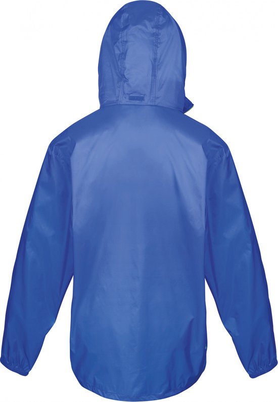 Blauwe lichtgewicht regenjas met lime rits van Result L