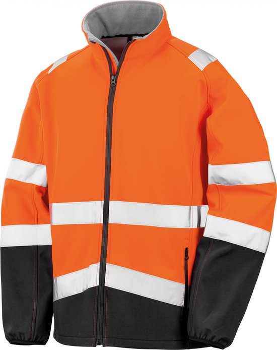 Jas Unisex L Result Lange mouw Fluorescent Orange / Black 100% Polyester