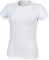 SportT-shirt Dames S Skinni Fit Ronde hals Korte mouw White 96% Katoen, 4% Elasthan