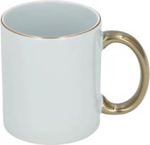 Koffiemok - wit/goud - keramiek - 300 ml