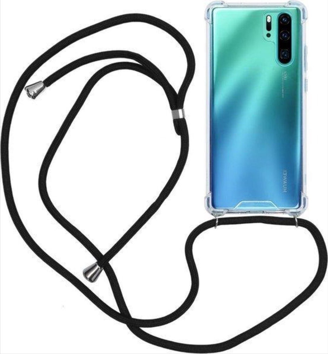 CHPN - Telefoonhoesje - Transparant - Met koord - Geschikt voor Huawei P30 pro - Telefoonhoesje - Phonecover - Huawei P30 pro - Phonecase -Telefoonhoes met koord