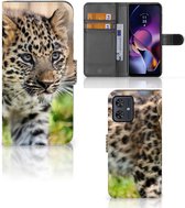 GSM Hoesje Geschikt voor Motorola Moto G54 Beschermhoesje met foto Baby Luipaard