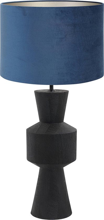 Light and Living tafellamp - blauw - hout - SS10633