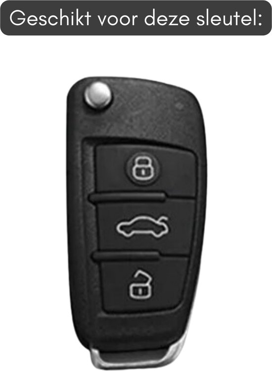 Phonillico Sleutelbehuizing Voor Audi A1 A2 A3 A4 A5 A6 A8 Q7 S3 S4 TT Sleutelbehuizing Met 3 Toetsen