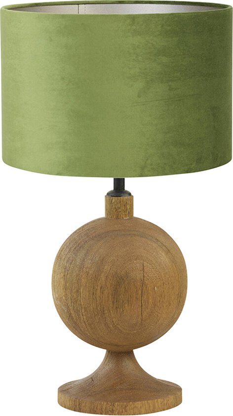 Light and Living tafellamp - groen - hout - SS103424