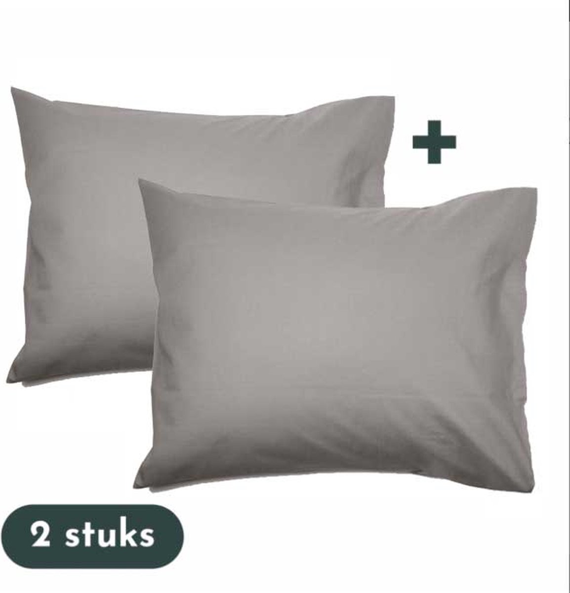 Zavelo Kussenslopen 60 x 70 cm Licht Grijs - Set van 2 Stuks - 100% Katoen - Hoogwaardige Hotelkwaliteit - Hotelsluiting
