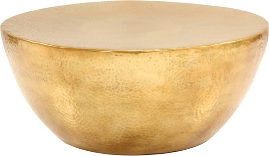 vidaXL Table basse 70x30 cm aluminium martelé couleur laiton