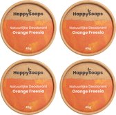 4x HappySoaps Natuurlijke Deodorant Orange Freesia (1 jaar voorraad)