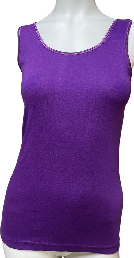 2 Pack Top kwaliteit dames hemd - 100% katoen - Paars - Maat XL