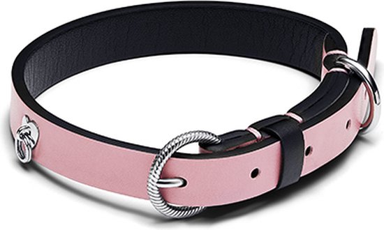 Pandora Halsband - Roze kunstleder voor huisdieren - 22-28 cm - 28 cm | bol