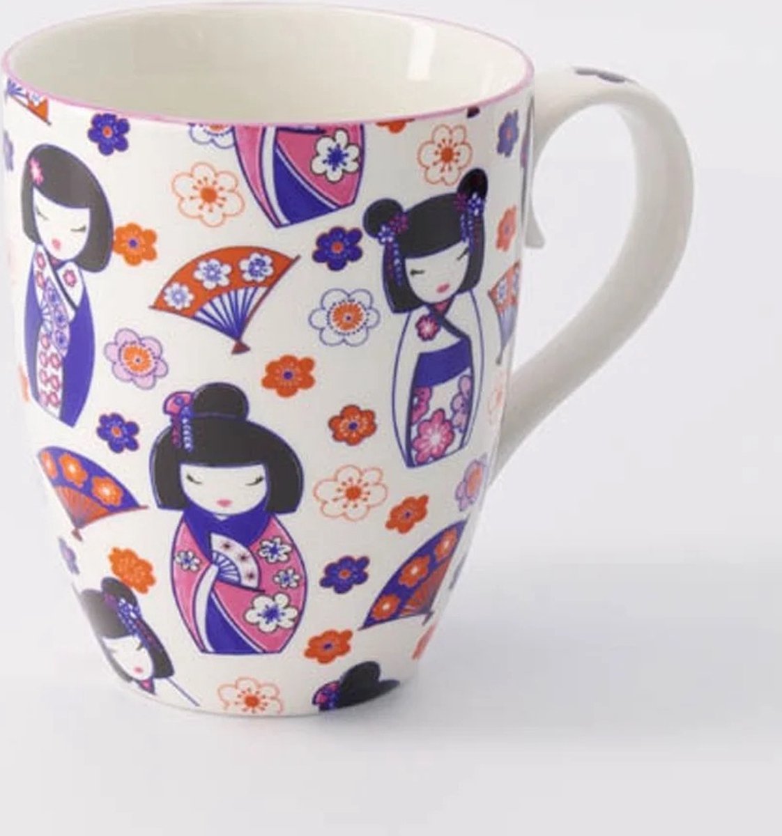 Tokyo Design Studio - Kawaii Maiko - Mok Met Giftbox - 8.5x10.2cm - 380ml - witte mok roze geisha