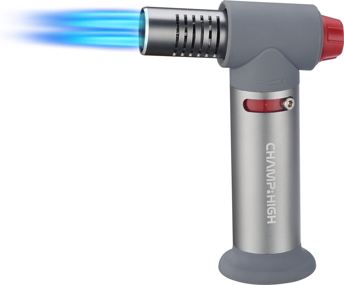 Goedkoopste Champ High Quattro - Vuurwerk Aansteker - Gasbrander - Gasaansteker - BBQ - Windproof - Grijs