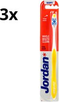 3x Jordan Total Clean Soft Tandenborstel - Voordeelverpakking