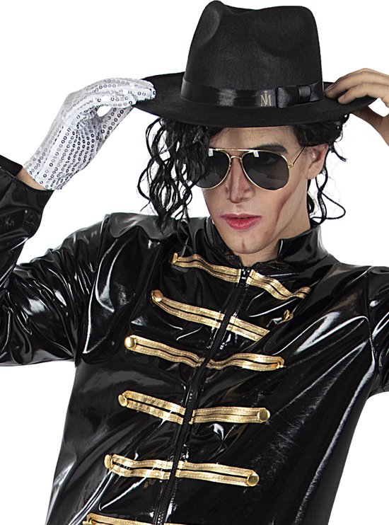 FUNIDELIA Chapeau et Gant Michael Jackson pour Homme - Zwart