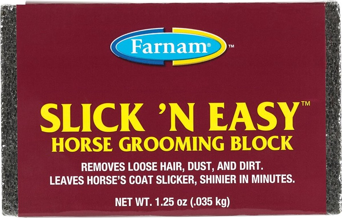 Farnam Slick 'N Easy Horse Grooming Block voor de gladde vacht - Farnam
