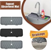 Nieuwe tapis de robinet de Cuisine en Siliconen - Zwart -tapis de vidange-tapis de collecte d'eau-bac de collecte d'égouttement-tapis de séchage-tapis de vidange-protecteur de comptoir-salle de bain