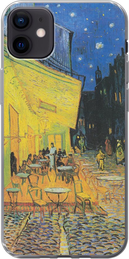 iPhone 12 mini hoesje met Vincent van Goghs schilderij Caféterras bij nacht.