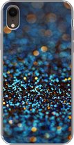 Geschikt voor iPhone XR hoesje - Glitter - Blauw - Abstract - Design - Siliconen Telefoonhoesje