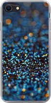 Geschikt voor iPhone 7 hoesje - Glitter - Blauw - Abstract - Design - Siliconen Telefoonhoesje