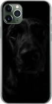 Geschikt voor iPhone 11 Pro Max hoesje - Hond - Huisdier - Zwart - Siliconen Telefoonhoesje