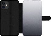 Bookcase Geschikt voor iPhone 11 telefoonhoesje - Aluminium print - Metaal - Grijs - Met vakjes - Wallet case met magneetsluiting