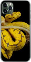 Coque iPhone 11 Pro Max - Serpent - Branche - Jaune - Siliconen
