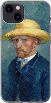 Geschikt voor iPhone 13 hoesje - Zelfportret met hoed - Vincent van Gogh - Siliconen Telefoonhoesje