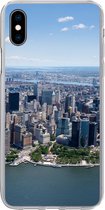 Geschikt voor iPhone Xs hoesje - New York - USA - Skyline - Siliconen Telefoonhoesje