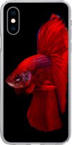 Geschikt voor iPhone X hoesje - Vis - Dieren - Rood - Siliconen Telefoonhoesje