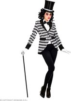 Widmann - Harlequin Kostuum - Classy Bestsy Slipjas Zwart Wit Vrouw - Zwart / Wit - XL - Carnavalskleding - Verkleedkleding