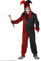 Widmann - Harlequin Kostuum - Vreemde Gekke Clown Harry Kijn - Man - Rood, Zwart - Small - Halloween - Verkleedkleding