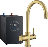 3in1 Multi -Tap Classic kokend water kraan C-uitloop- Gold met boiler