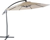 Luxe zweefparasol MCW-D14, parasol, rond Ø 3m polyester aluminium/staal 14kg ~ crème-wit zonder voet