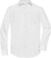 James and Nicholson Blouse Heren Met Lange Mouw - Overhemd Heren - Valentijn - Valentijnsdag - Valentijnsdag Voor Mannen - Valentijn Cadeautje Voor Hem - Vaderdag - (Wit Maat L)