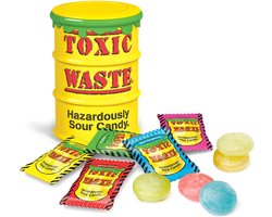 Toxic Waste - Yellow Sour Candy Drum - 12 stuks