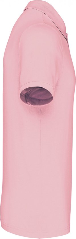 Polo Heren 3XL Kariban Kraag met knopen Korte mouw Pale Pink 100% Katoen