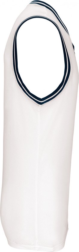 Tank Top Unisex XXL Proact V-hals Mouwloos White / Navy 100% Polyester