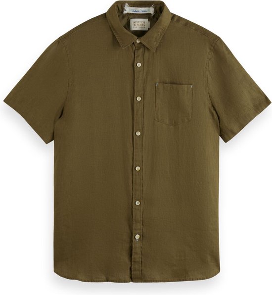 Scotch & Soda Short sleeve linen shirt Heren Overhemd - Maat XXL