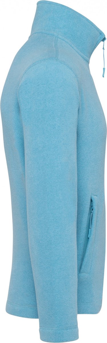 Kariban Microfleece met rits heren K911 Cloudy heather Blauw