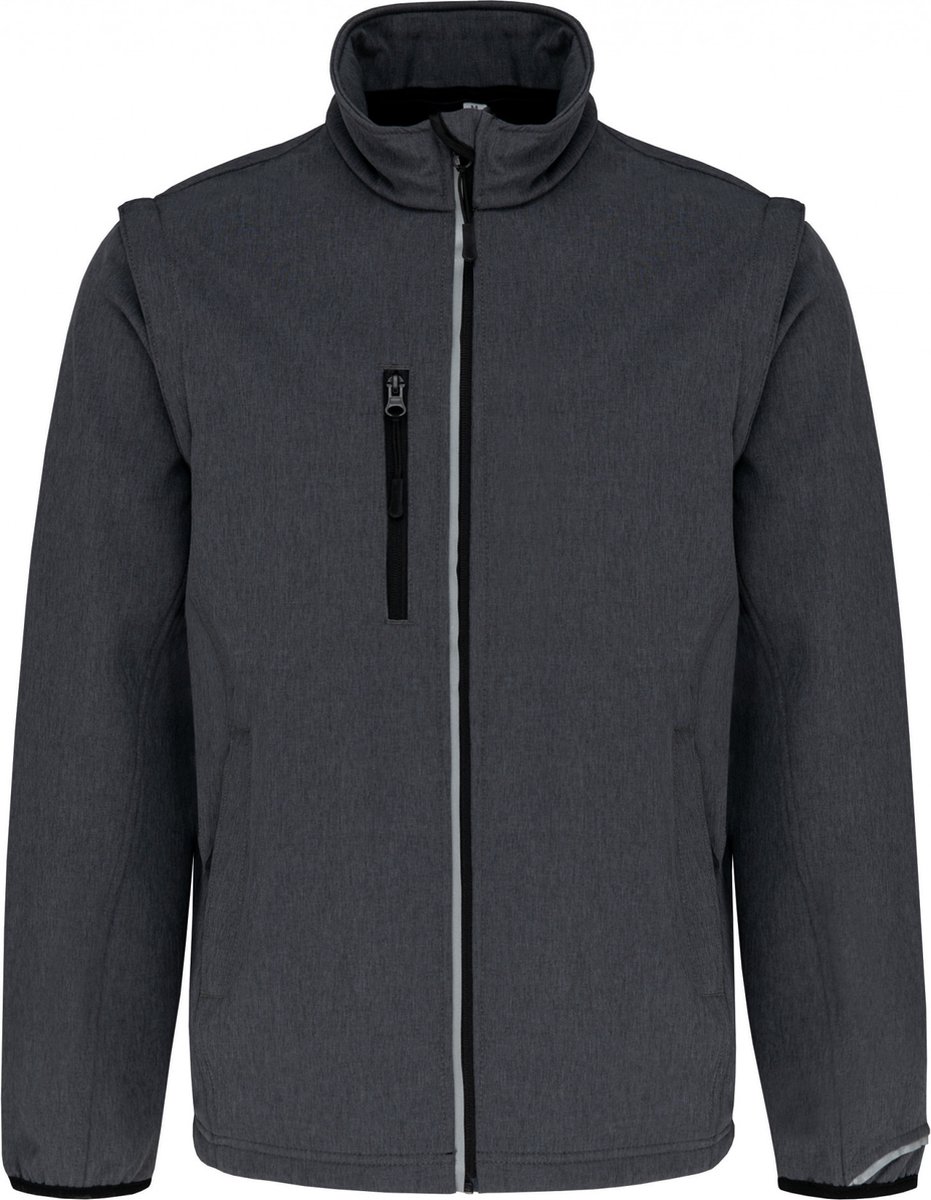 PROACT® Softshell met afritsbare mouwen PA323 Marl Dark Grijs