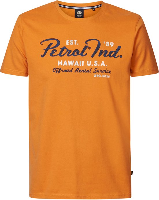 Petrol Industries - Heren Artwork T-shirt Bonfire - Oranje - Maat L