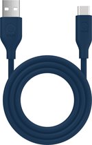 Qware - USB A to USB C - Kabel - Cable - Fast charge - Snel laden - 1 meter - Siliconen - Knoop vrij - Extra flexibel - Blauw