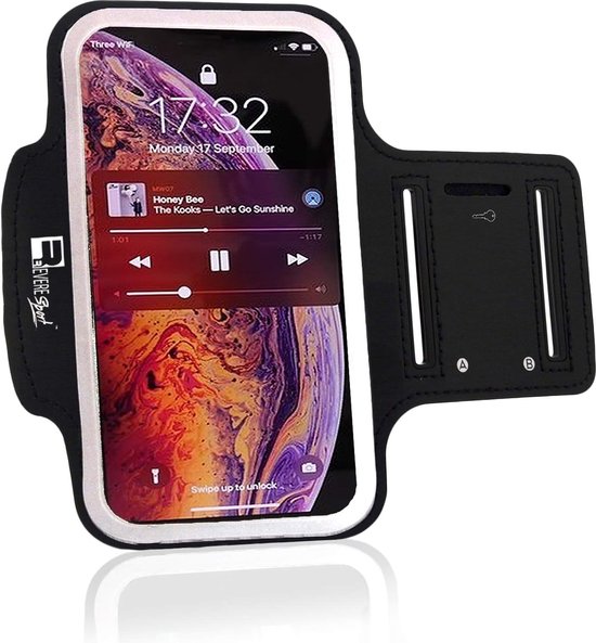 ONEFLOW Sportarmband, mobiele telefoon, compatibel met Google Pixel 7a, armtas, fitnessarmband, sport, looparmband, outdoor, telefoonhoes, joggen, armhouder, smartphone, telefoontas, blauw