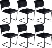 Chaise Kick structure tubulaire Ivy noir - lot de 6