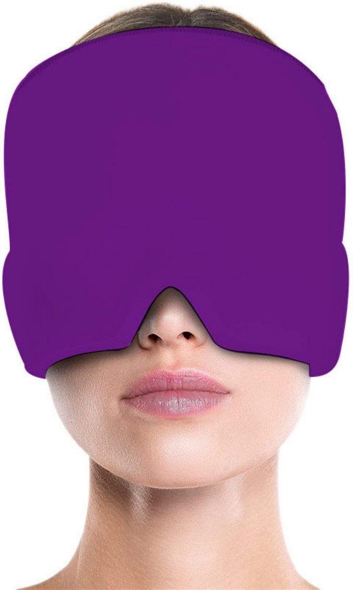 Goedkoopste Nivard Migraine Masker - Headache Relief Cap - Migraine Muts - Hoofdpijn - Gel - Paars