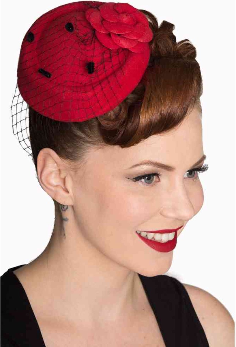 Dancing Days - Marilyn Fascinator - Rood