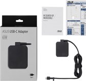 ASUS 65w usb-c AC65-00, adapter voeding oplader 100 - 240 V, 50 - 60 Hz, 65 W, 20 V 65 watt
